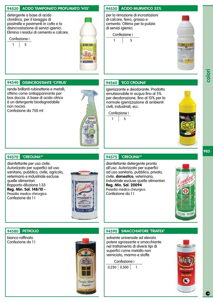 4pz acido muriatico "puro" al 33% lt.5 21150