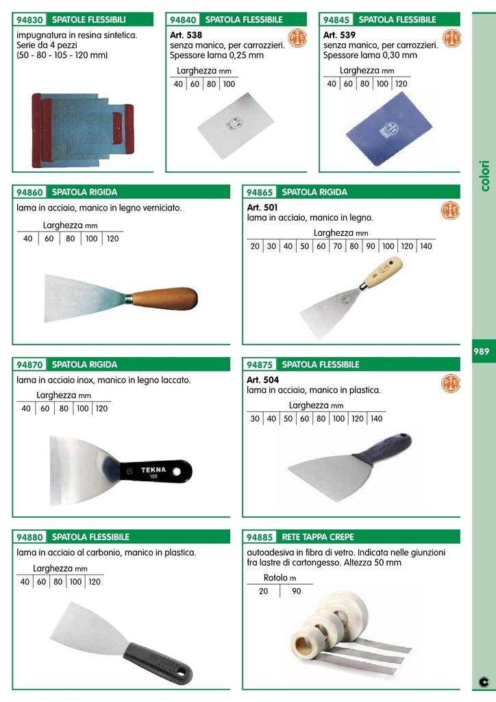 12pz spatola manicata art.501 90 mm cod:ferx.3475