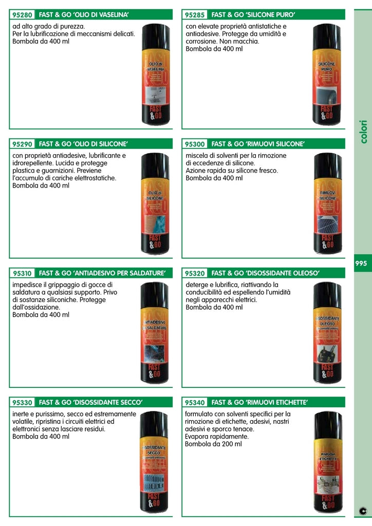 12pz spray "fast&go" olio di silicone ml.400 cod:ferx.50563