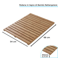 Pedana Doccia Rettangolare in Legno di Bamboo 54x68 cm