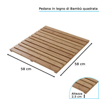 Pedana Doccia in Legno di BambÃ¹ 58x58 cm Quadrata