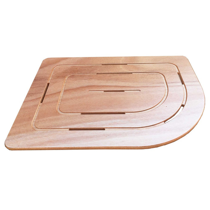 Pedana Doccia in Legno Marino 74 x 55 cm Lato Destro per Piatto Doccia 70 x 90