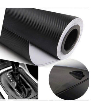 Pellicola Adesiva In Carbonio 3d Antigraffi Adesivo Car Wrapping Auto Moto  Nero   -75x200 Cm   -