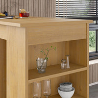 Tavolo da Pranzo Penisola 117x54x101,8 cm in MDF Swallow Rovere