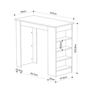 Tavolo da Pranzo Penisola 117x54x101,8 cm in MDF Swallow Rovere