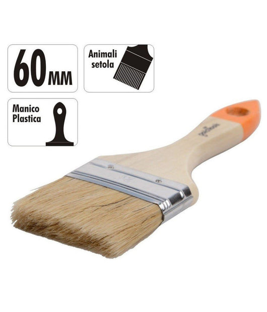 Pennello Piatto Da 2.5" 60mm Pennellessa Per Pittura Verniciare Dipingere 90264         