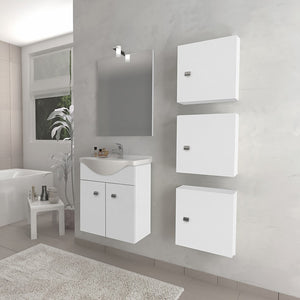 Pensile bagno 45 cm bianco lucido anta reversibile