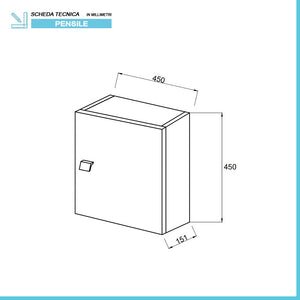 Pensile bagno 45 cm bianco lucido anta reversibile