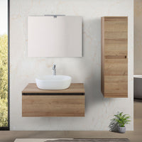 Pensile bagno sospeso 112 cm rovere africa con ante soft-close Kleo