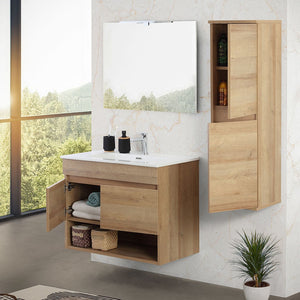 Pensile bagno sospeso 112 cm rovere africa con ante soft-close Kleo