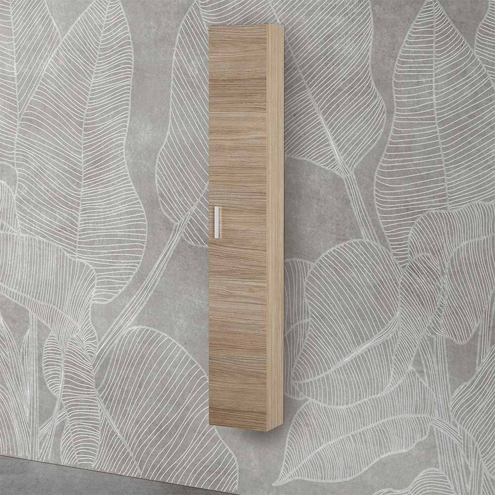 Pensile bagno sospeso 150 H rovere tropea con maniglia cromata Martha