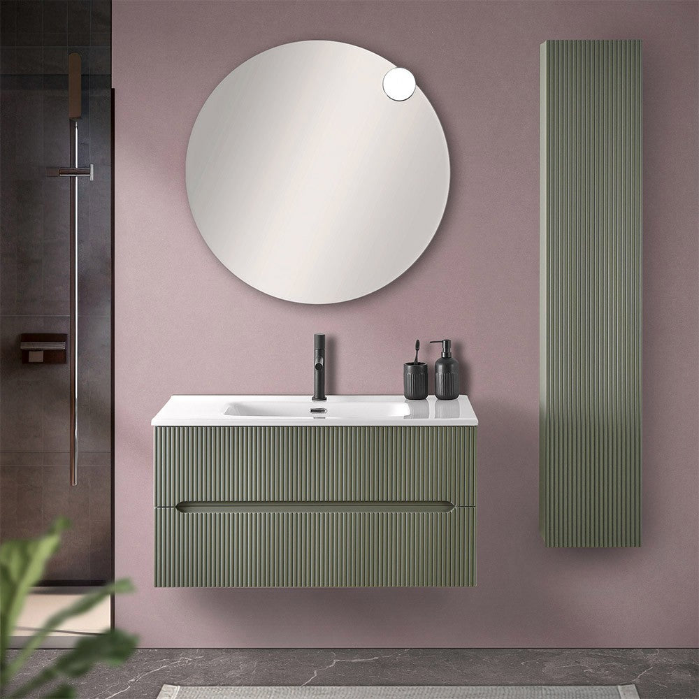 Pensile bagno sospeso cannettato H 150 cm verde | Bali