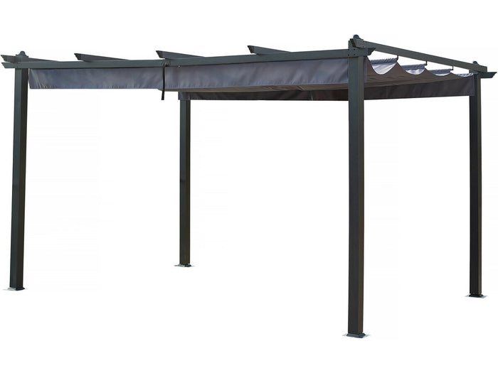 Pergola in alluminio con tetto retrattile - 3 x 4 m - Antracite