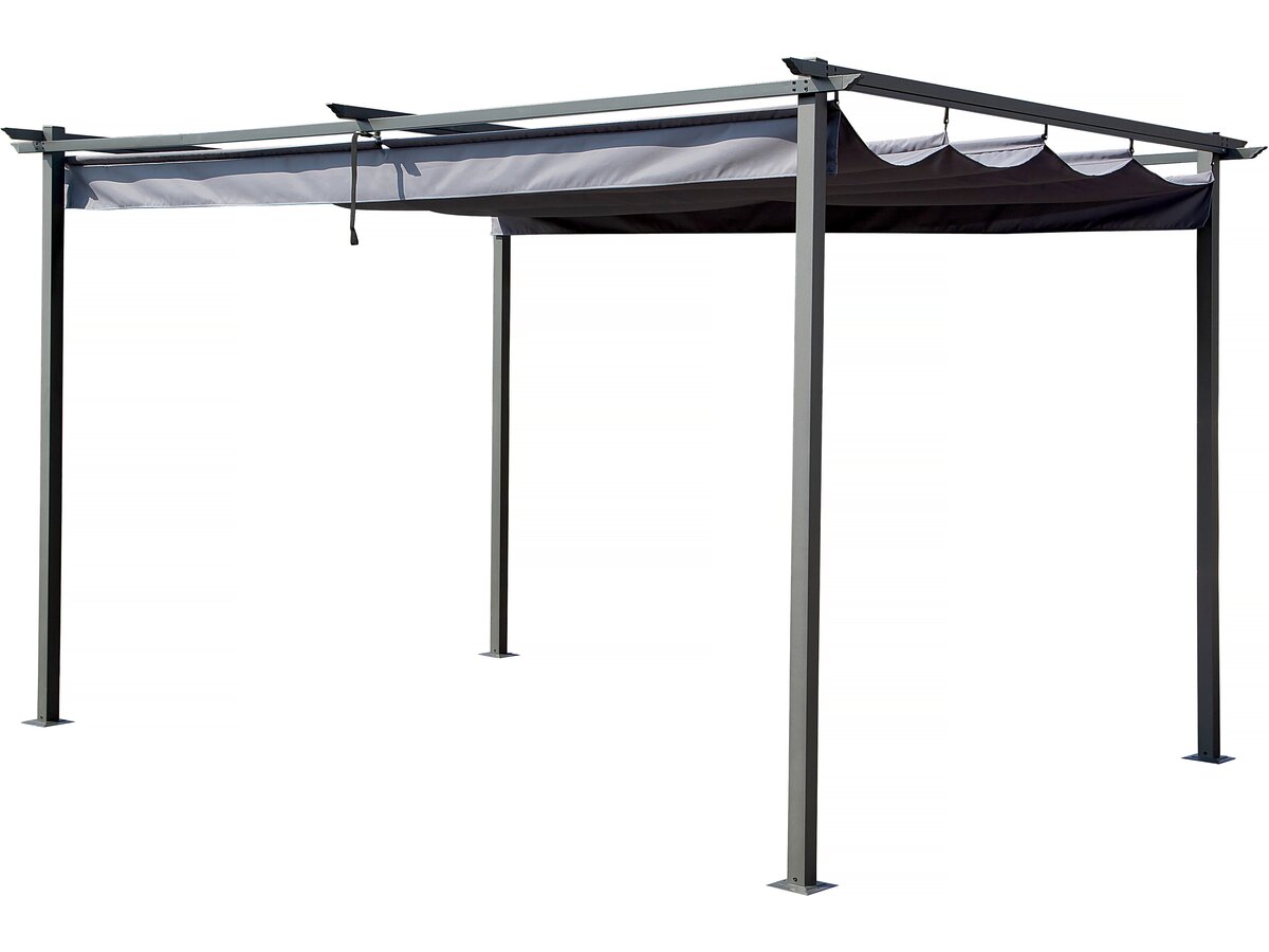 Pergola con tetto retrattile - 3 x 4 m - Grigio