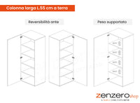 Colonna larga L.55 cm a terra, finitura Cadiz, 100% Made in Italy, ZLCINFNPENEW82