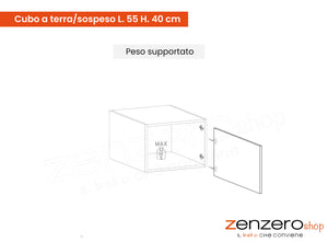 Cubo a terra/sospeso , Ardesia, 100% Made in Italy, ZLCINFNPENEW154