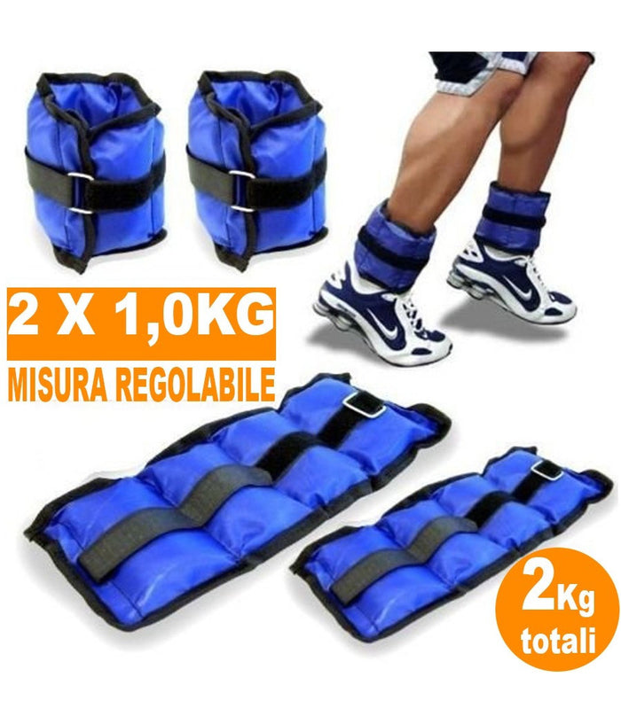 Pesi Caviglie Polsi Cavigliera Sport Arti Marziali Fitness Cavigliere Peso 2 Kg         