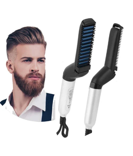 Pettine Spazzola Styling Riscaldata Uomo Per Raddrizzare Capelli Barba Q-m322         