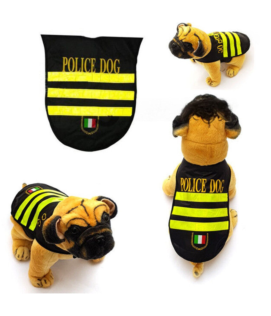 Pettorina Impermeabile Vestito Catarifrangente Cane Polizia Police Dog Mantella         