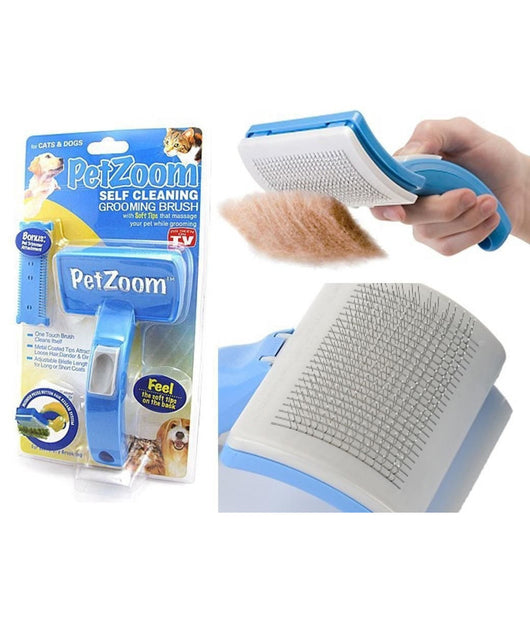 Petzoom Spazzola Autopulente Pettine Sottopelo Per Peli Cane Gatto Pet Zoom         