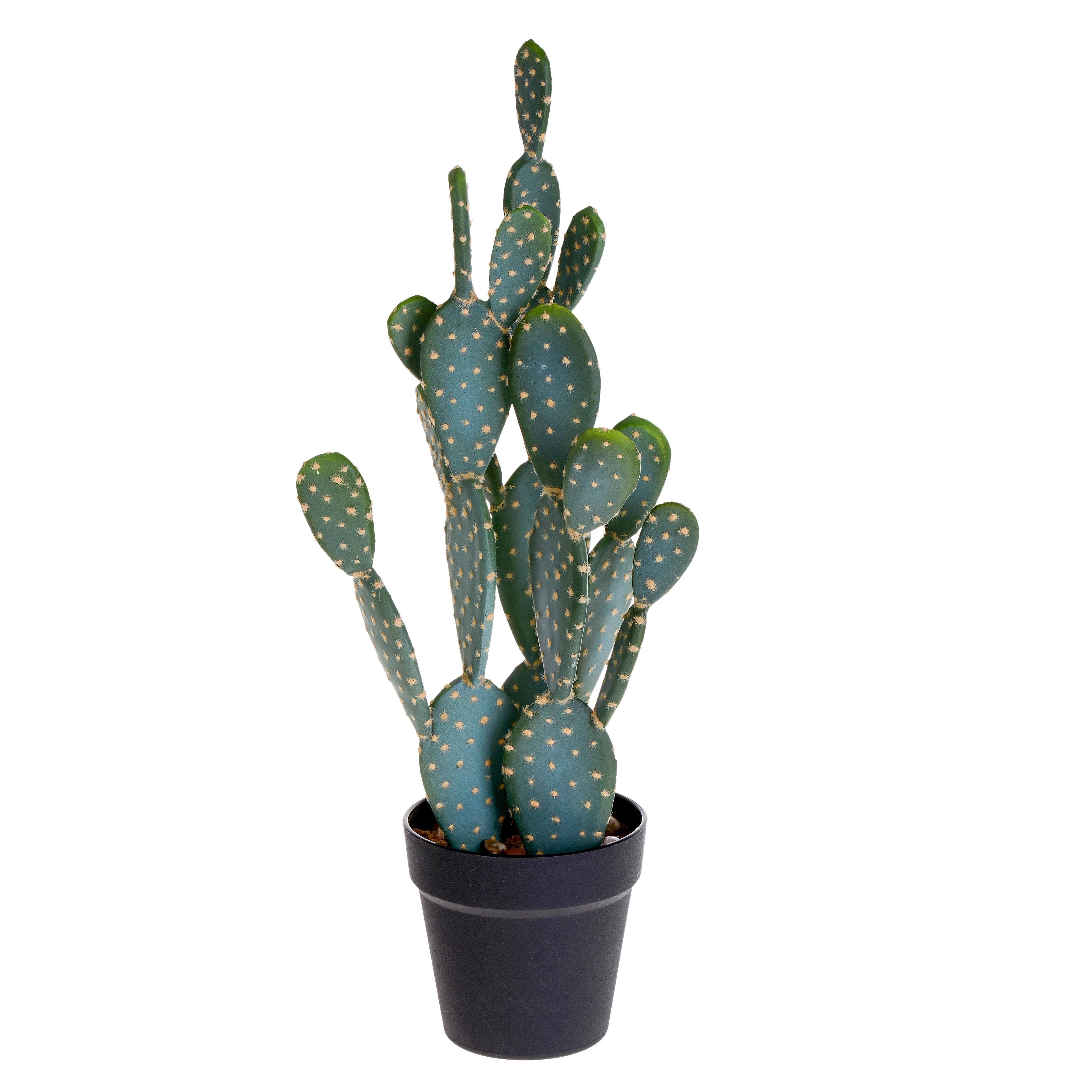 Pianta Artificiale Cactus Opunthia con Vaso H 56 cm