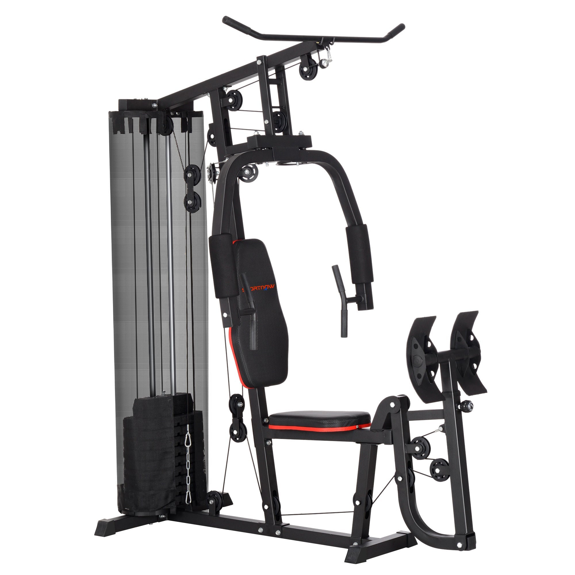 Stazione Fitness Multifunzione con 45 kg di Pesi 160x108x200 cm Nero