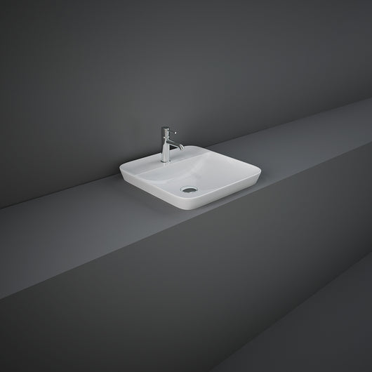 Lavabo incasso quadrato foro rubinetto Rak Ceramics Bianco