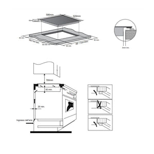 Piano cottura induzione 4 zone Master Kitchen MKHI604BK