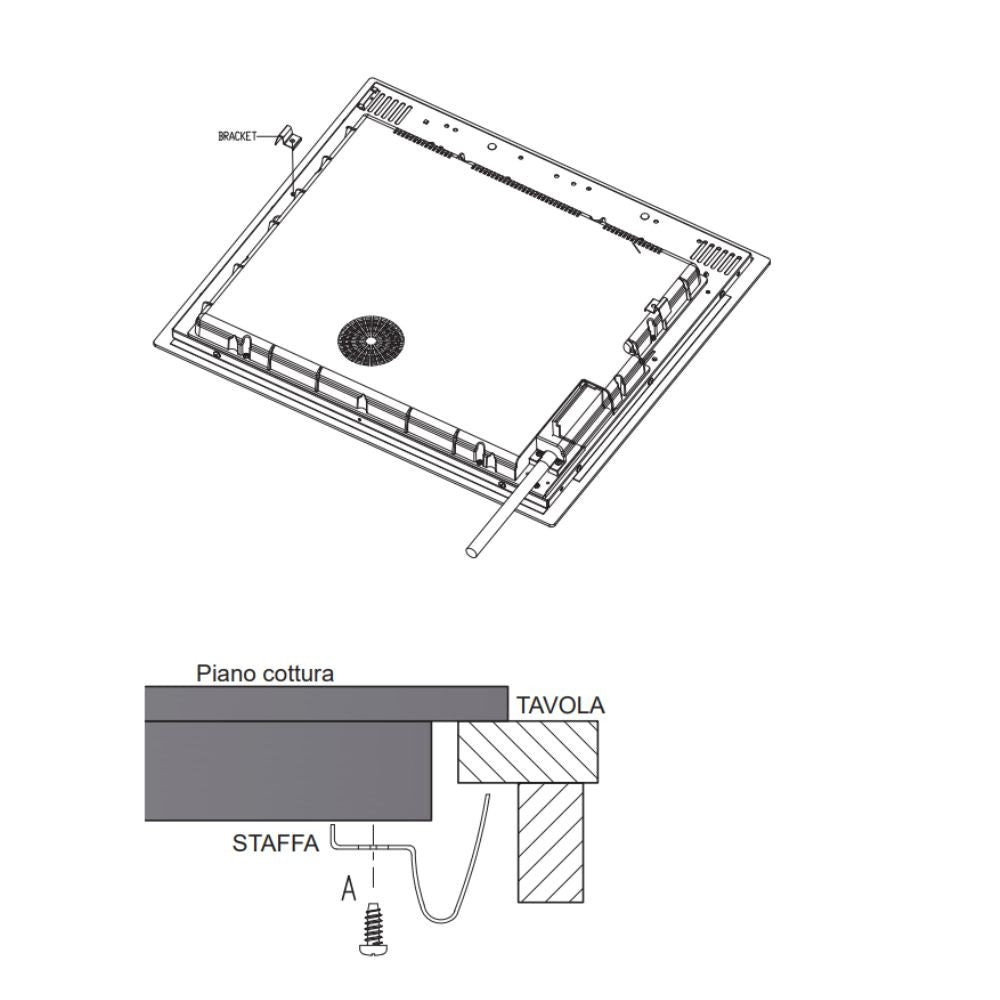 Piano cottura induzione 4 zone Master Kitchen MKHI604BK