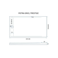 Piatto doccia in marmo resina grigio scuro pietra cemento grid, misura 70x190