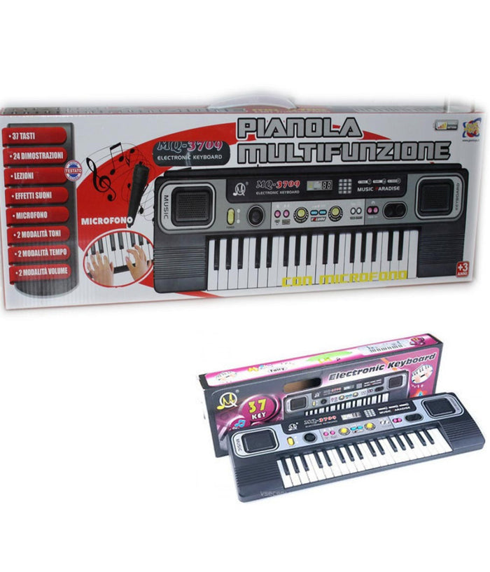 Pianola Multifunzione Con Microfono 37 Note Tastiera Con 24 Dimostrazioni Sound         