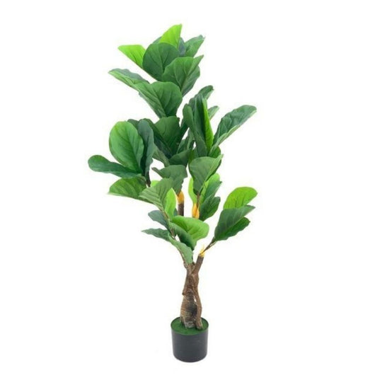 Pianta artificiale Ficus Pandurata 125h 43 foglie con vaso