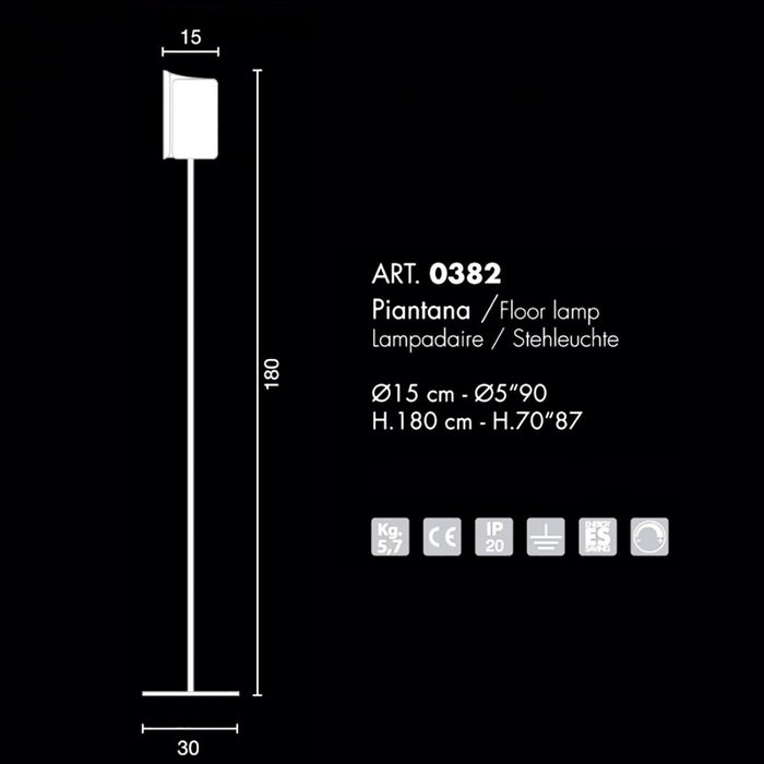 Piantana classica selene illuminazione papiro 0382 033 006 e27 led dimmerabile vetro lampada terra, vetro foglia oro