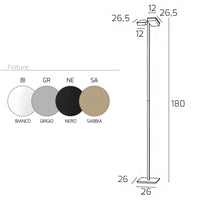 Piantana led top light style 1167t gx53 led lampada terra moderna, finitura metallo bianco