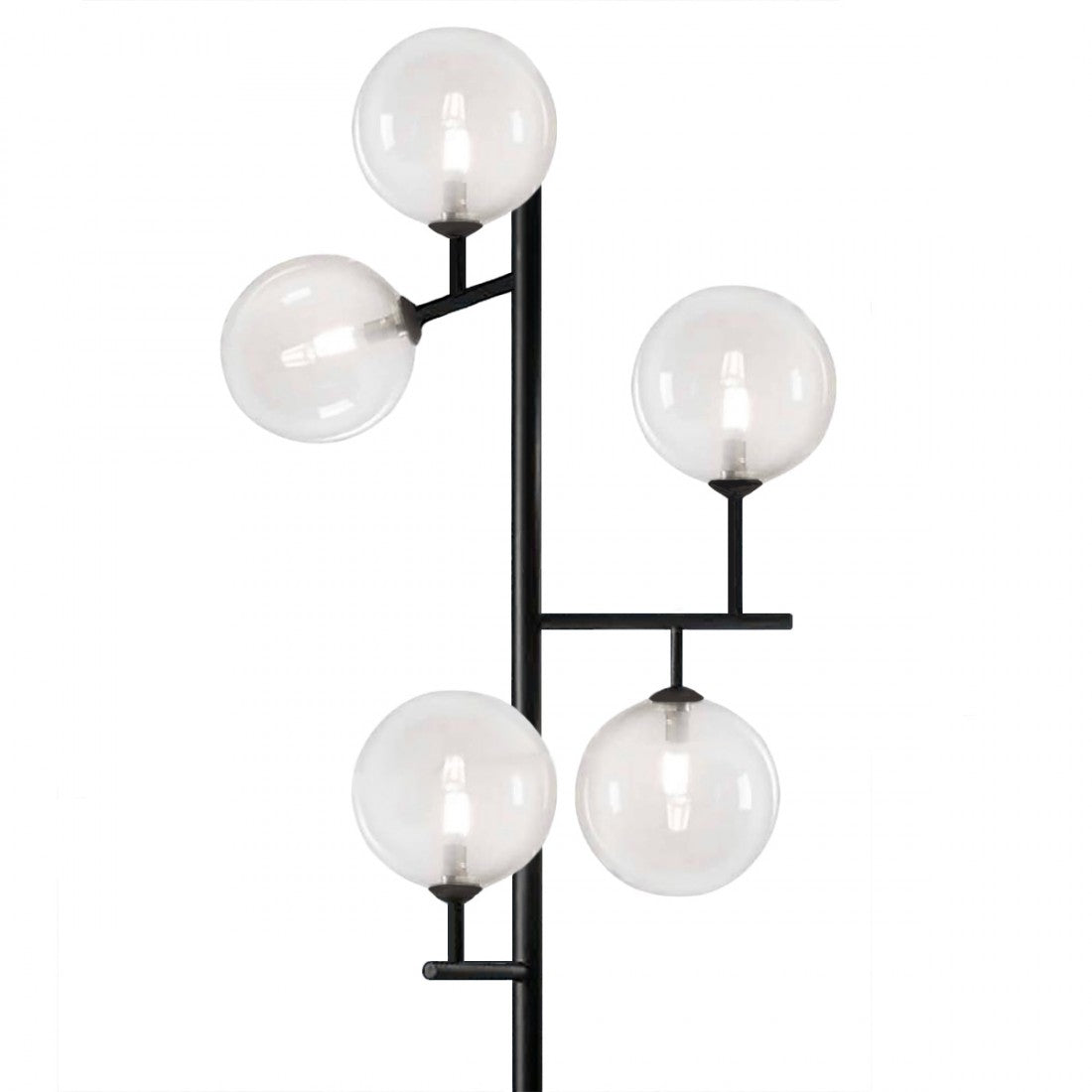 Piantana moderna illuminando bolle te 5 nr tr g9 led metallo vetro lampada terra