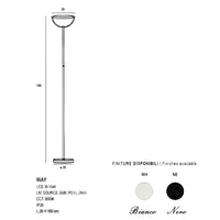 Piantana moderna promoingross way led cct 3000k 2950lm dimmerabile lampada terra orientabile, finitura metallo nero