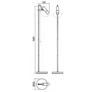 Piantana orientabile redo group pivot 01-2370 2371 gu10 led lampada terra moderna, finitura metallo bianco