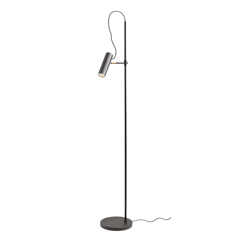 Piantana orientabile redo group pivot 01-2370 2371 gu10 led lampada terra moderna, finitura metallo nero