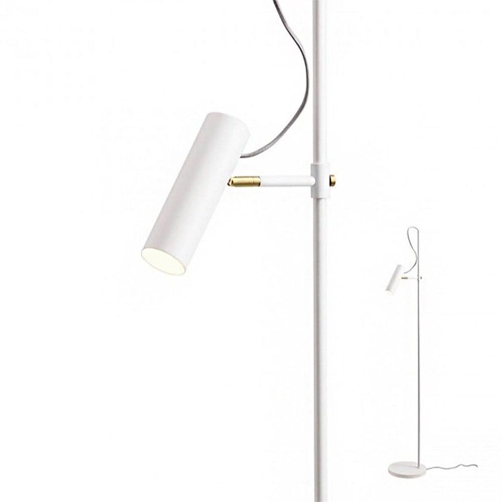 Piantana orientabile redo group pivot 01-2370 2371 gu10 led lampada terra moderna, finitura metallo bianco