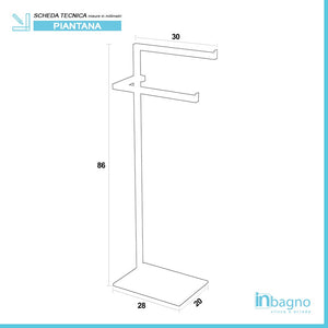 Piantana Portasciugamani in Acciaio Cromato con Base in Vetro Temperato