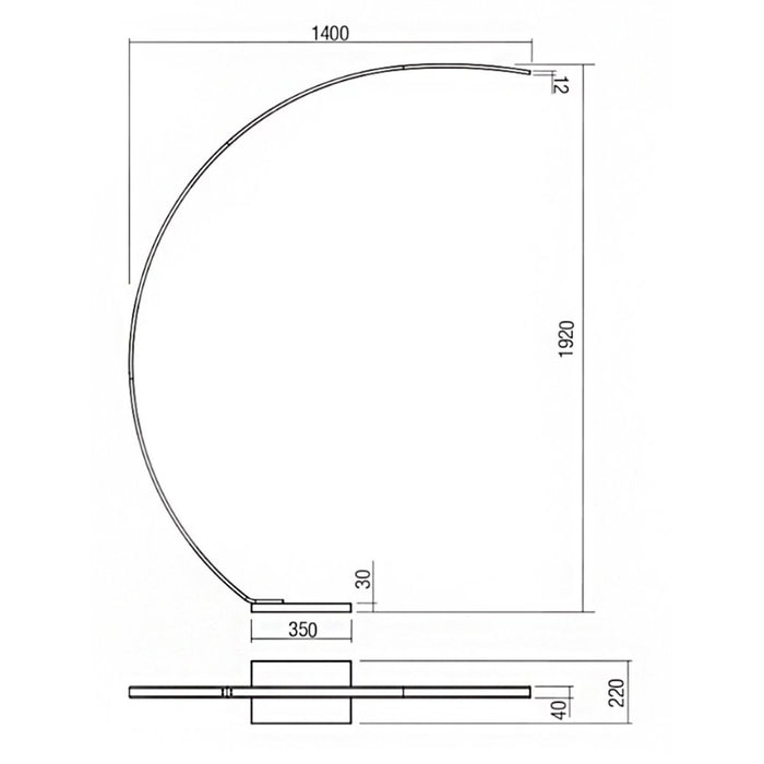 Piantana redo group carver 01-3217 3216 led 750lm 3000k lampada terra braccio arco, finitura metallo bianco