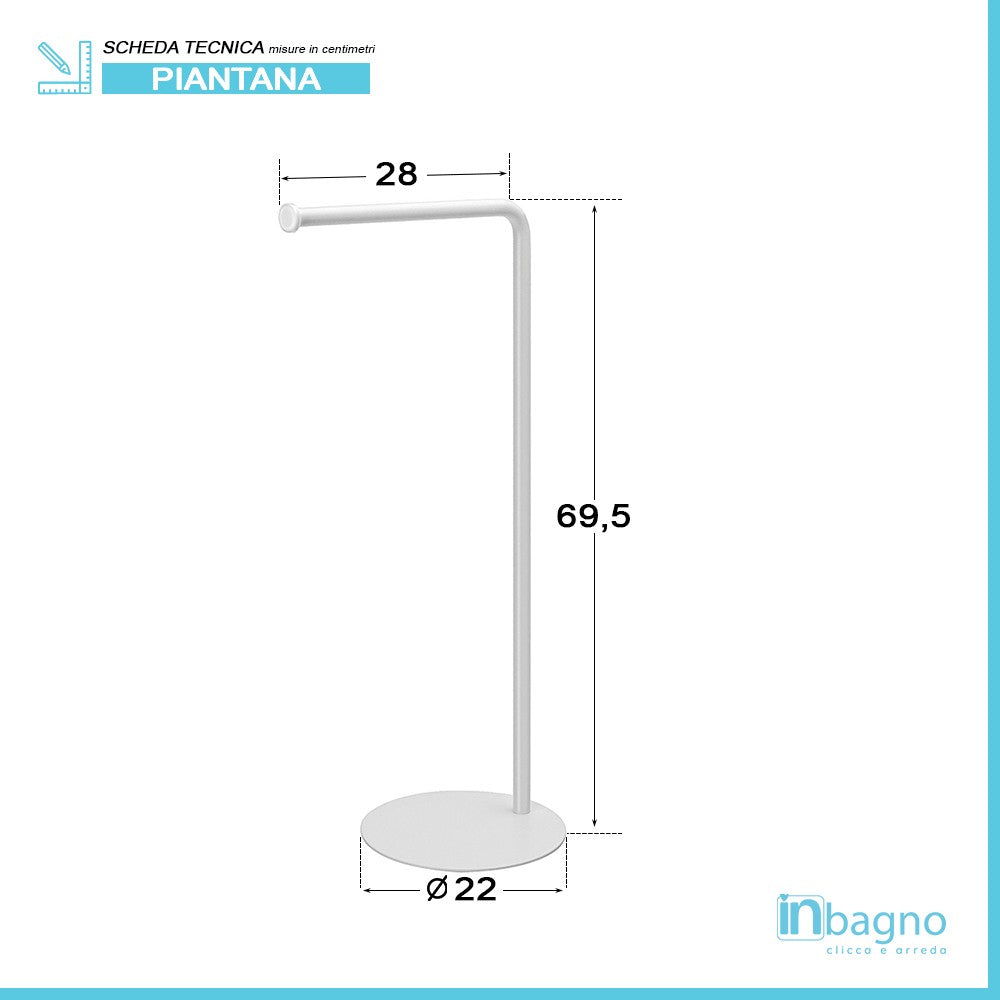 Piantana salvaspazio portasciugamani in acciaio bianco