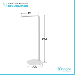 Piantana salvaspazio portasciugamani in acciaio bianco