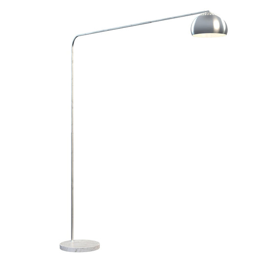 Piantana terra arco moderna top light corner 1189 b4 b3 e27 led metallo lampada terra braccio cupola, base marmo bianco