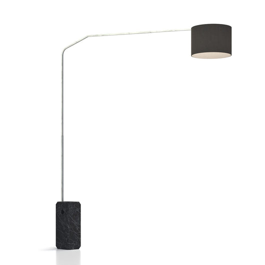 Piantana terra arco moderna top light slope 1188 b2 e27 led metallo tessuto lampada terra, paralume nero