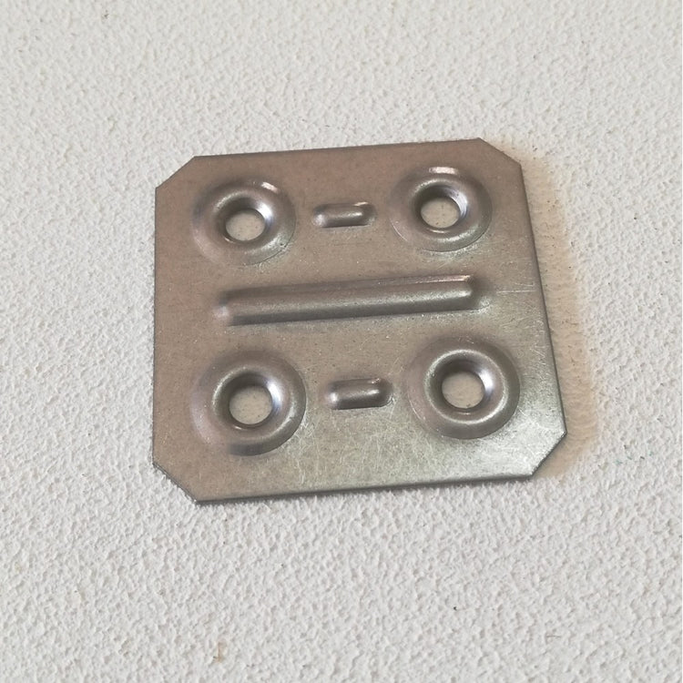 Piastrina diritta 40x40mm in acciaio inox - 10pz