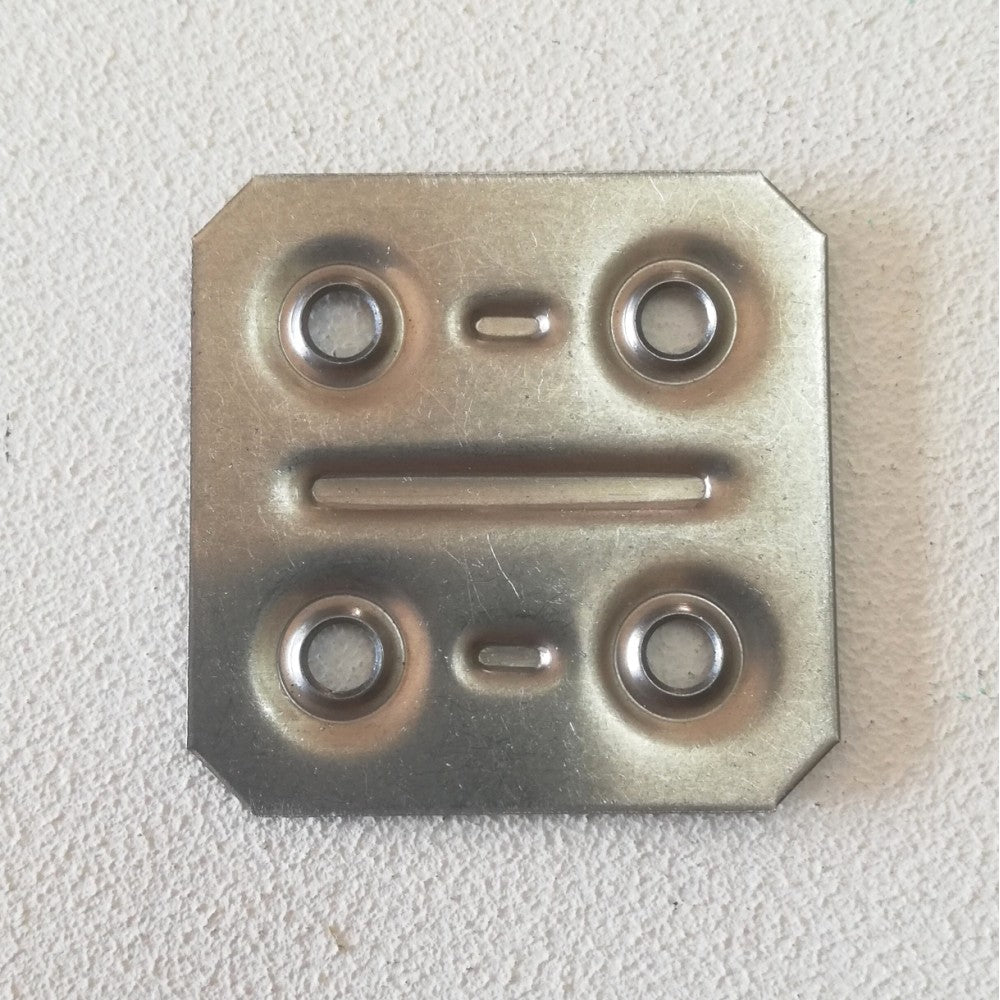 Piastrina diritta 40x40mm in acciaio inox - 10pz