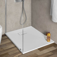 Piatto doccia 70x70 cm bianco effetto pietra in resina riducibile AgorÃ 