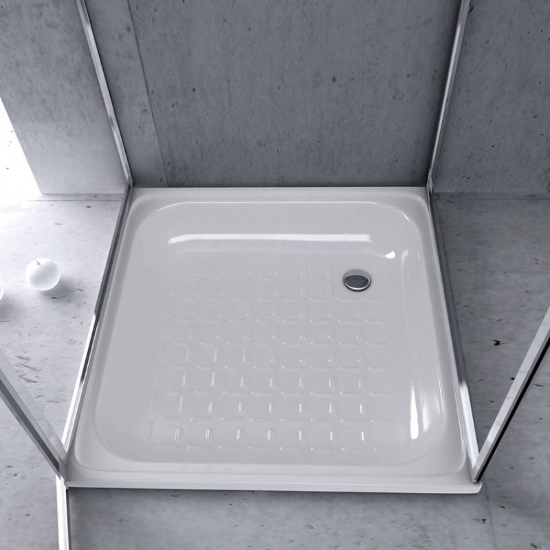 Piatto doccia 70x70 cm in acciaio bianco cod 82398