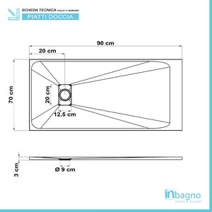 Piatto doccia 70x90 filo pavimento serie AgorÃ  tortora effetto pietra